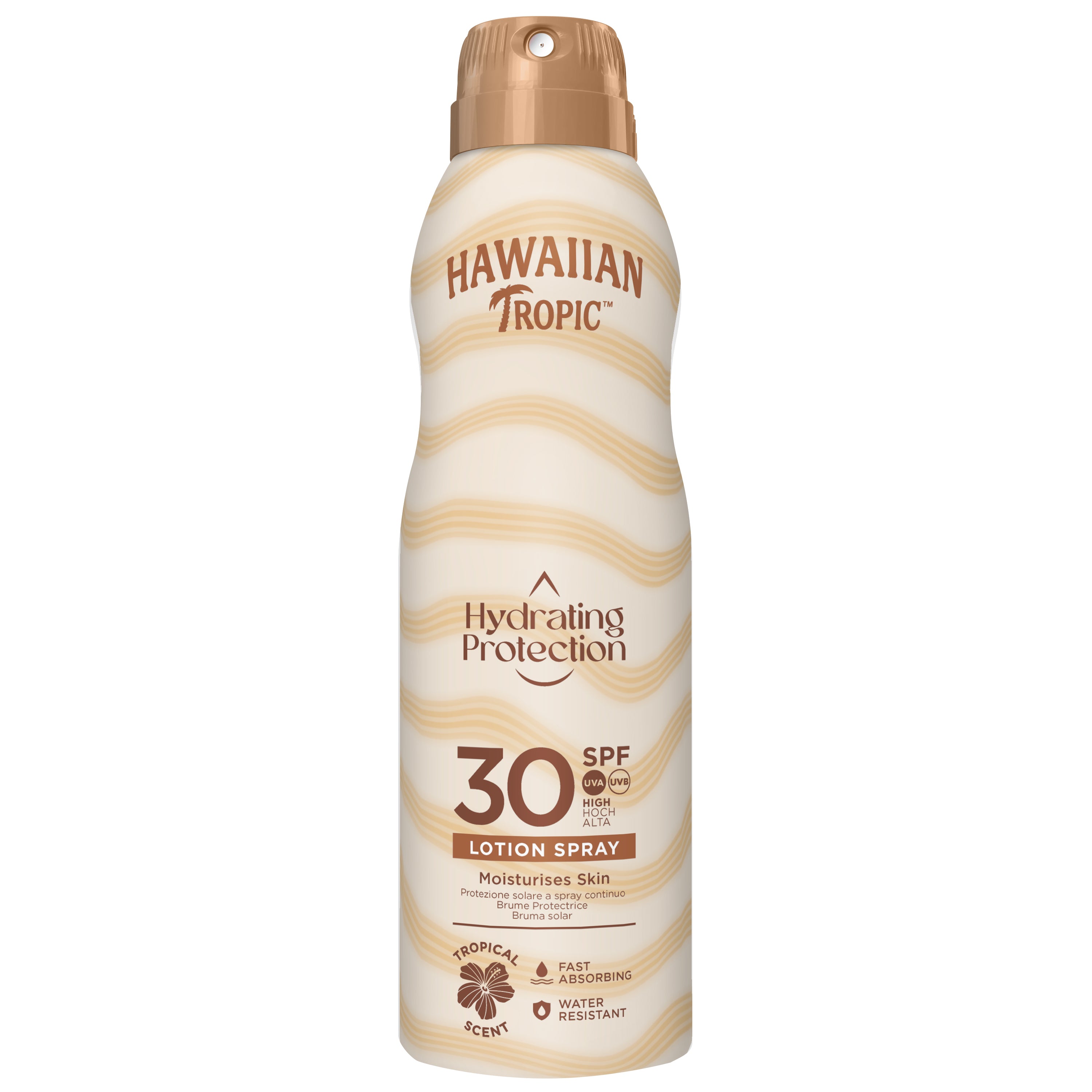 Bruma Solar Hidratante SPF 30 de Protección Alta UVA/UVB, Spray Corporal de Rápida Absorción y Resistente al Agua, 177 ml