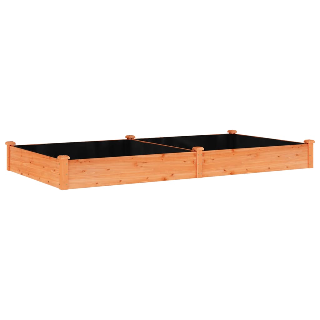 vidaXL Jardinera arriate con forro madera abeto 240x120x25 cm Color Natural,  Marrón,  Gris y mas