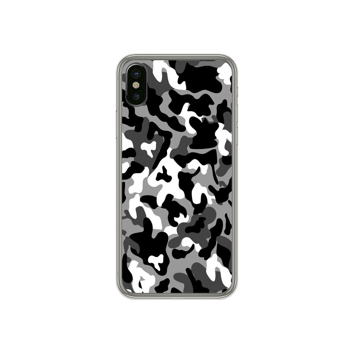 Tumundosmartphone Funda Gel Tpu para Iphone X / XS Diseño Snow Camuflaje Dibujos