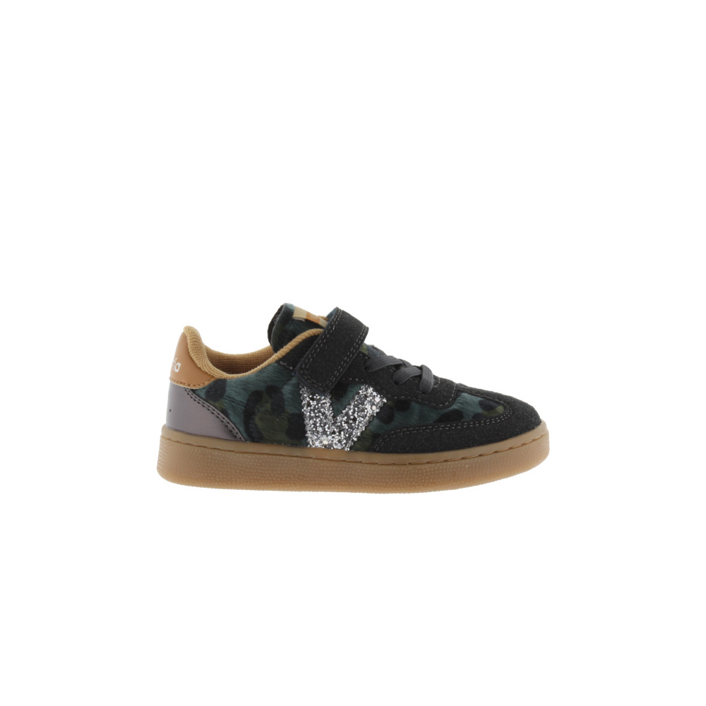 Victoria Oslo Zapatillas animal print con logotipo de glitter y suela caramelo 1256111