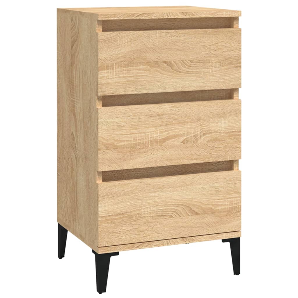 Vidaxl Mesita de Noche Industrial en Madera Contrachapada 40x35x70 Cm - Negro