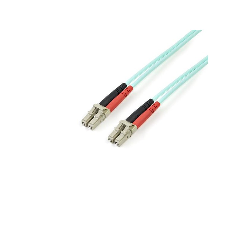 StarTech.com - Cable de 3m de Fibra Óptica Multimodo OM3 LC a LC UPC - Full Duplex 50/125µm - para Redes de 100G - LOMMF/VCSEL - A50FBLCLC3