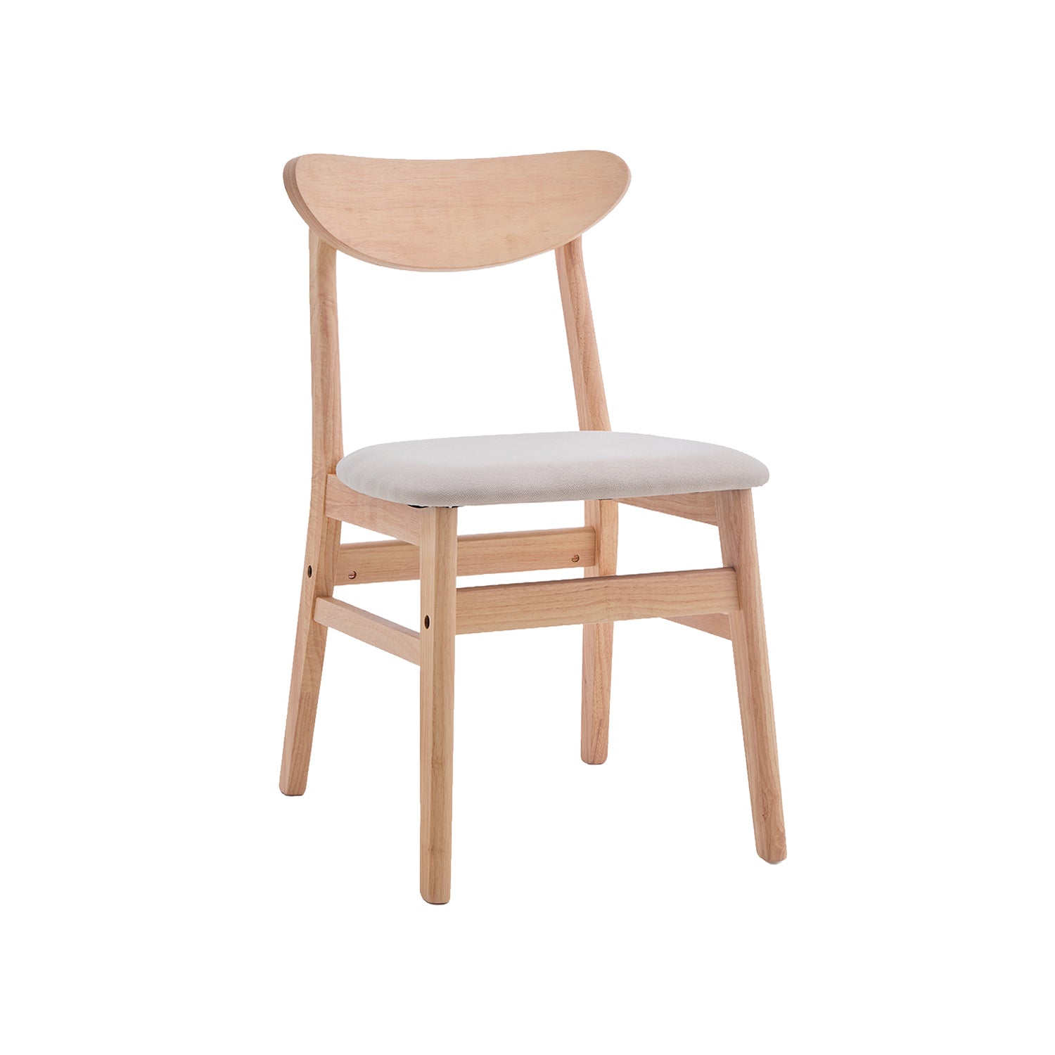 Set de 2 sillas de comedor en madera Tanya - Color Madera natural y beige - Homekit