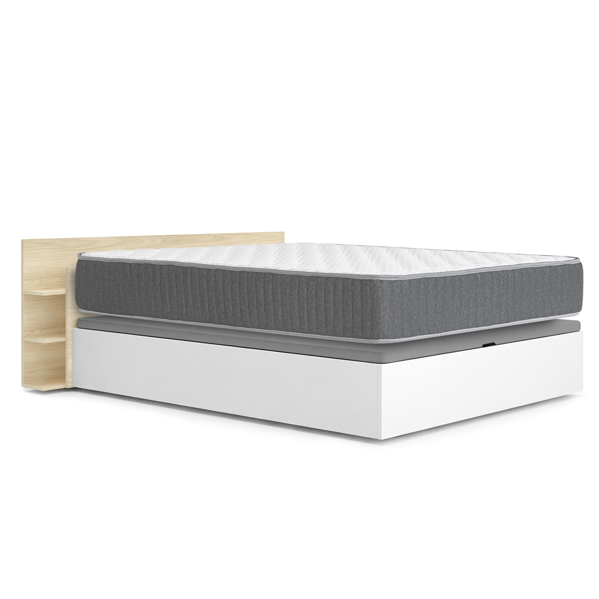 Pack ahorro matrimonio Canapé, Cabecero Tori y Colchón viscoelástico y muelles Aurea 150 x 190 cm| Montaje Incluido (Solo canapé)