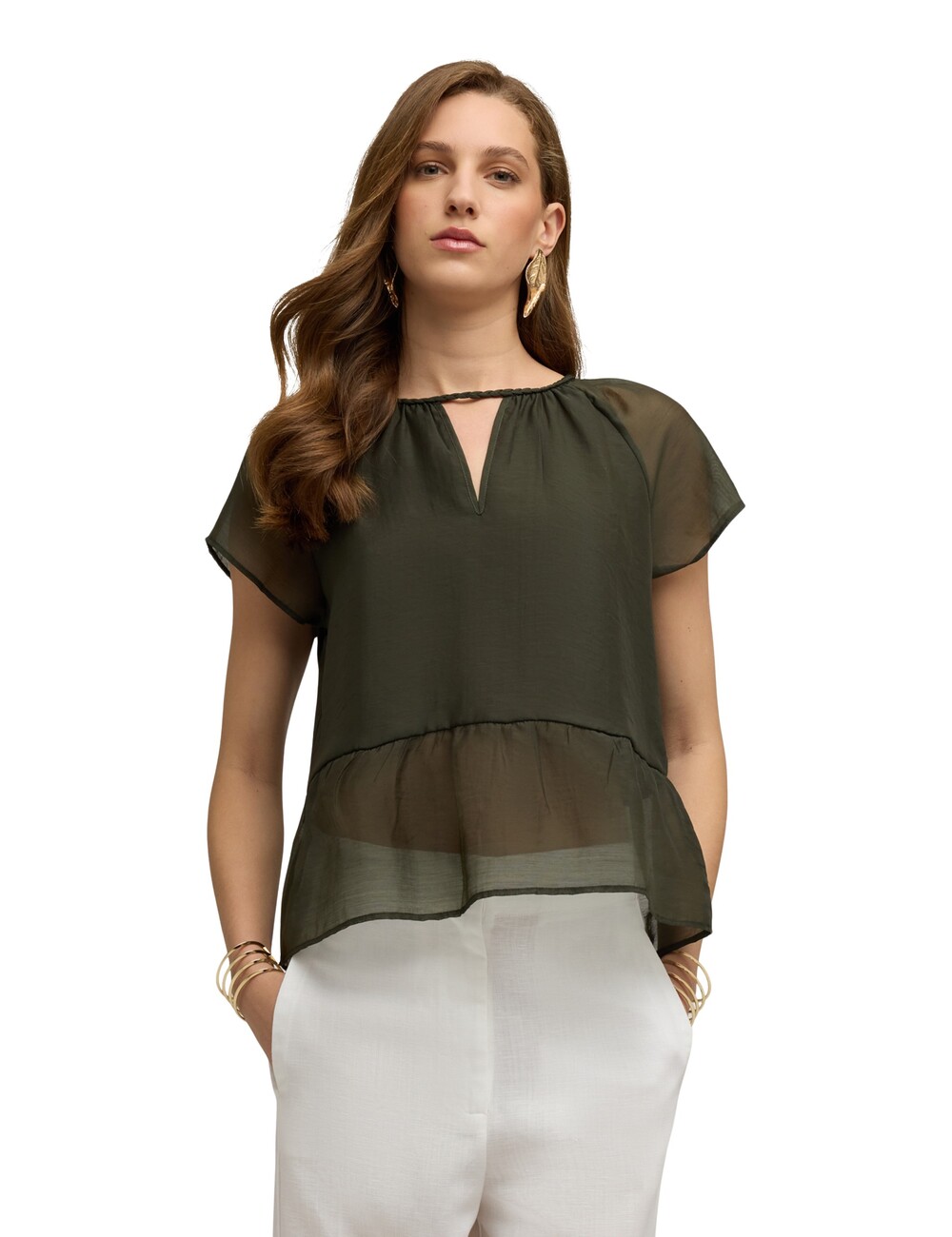 Motivi - Blusa de muselina con lazos entrelazados