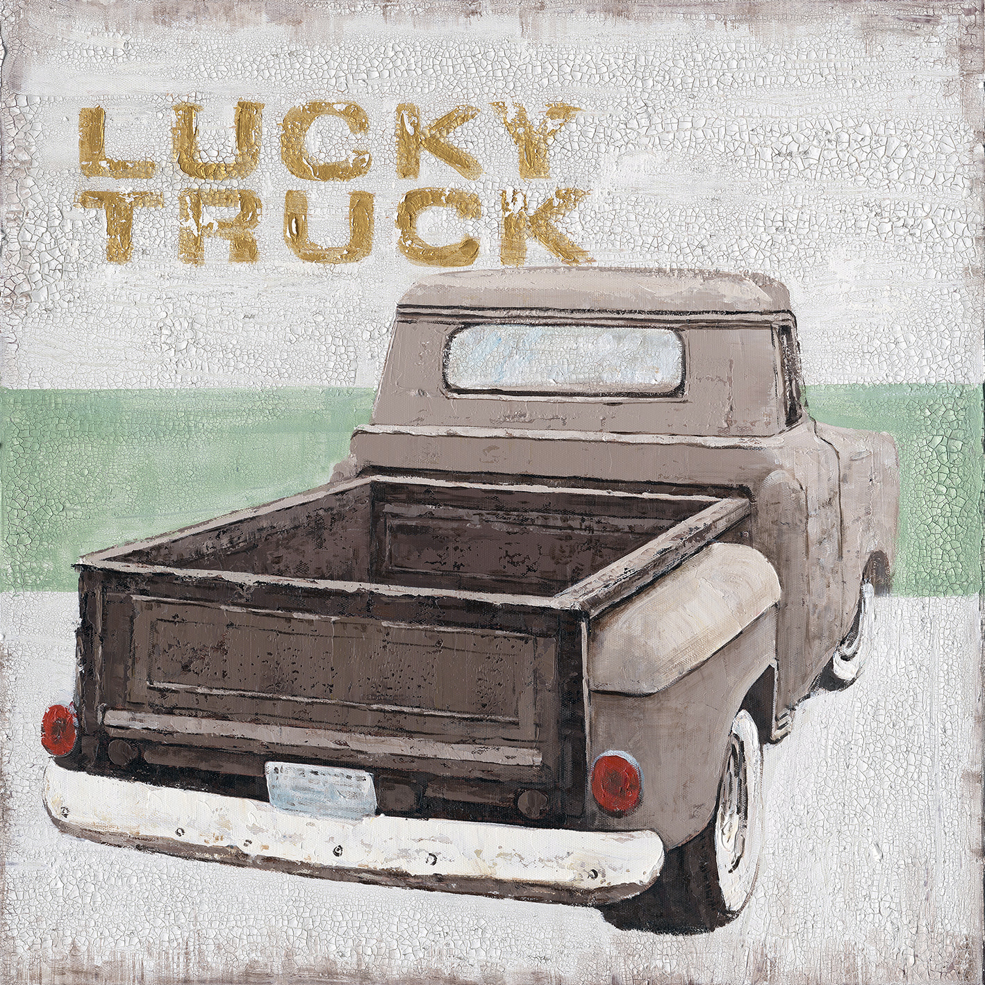 Cuadro en Lienzo Pintado Al óleo Hispanohogar Truck (72413) 70x70 Cm