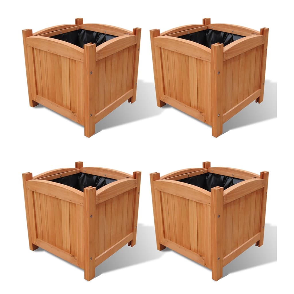 Vidaxl Arriates de Madera 30x30x30 Cm (Set de 4)