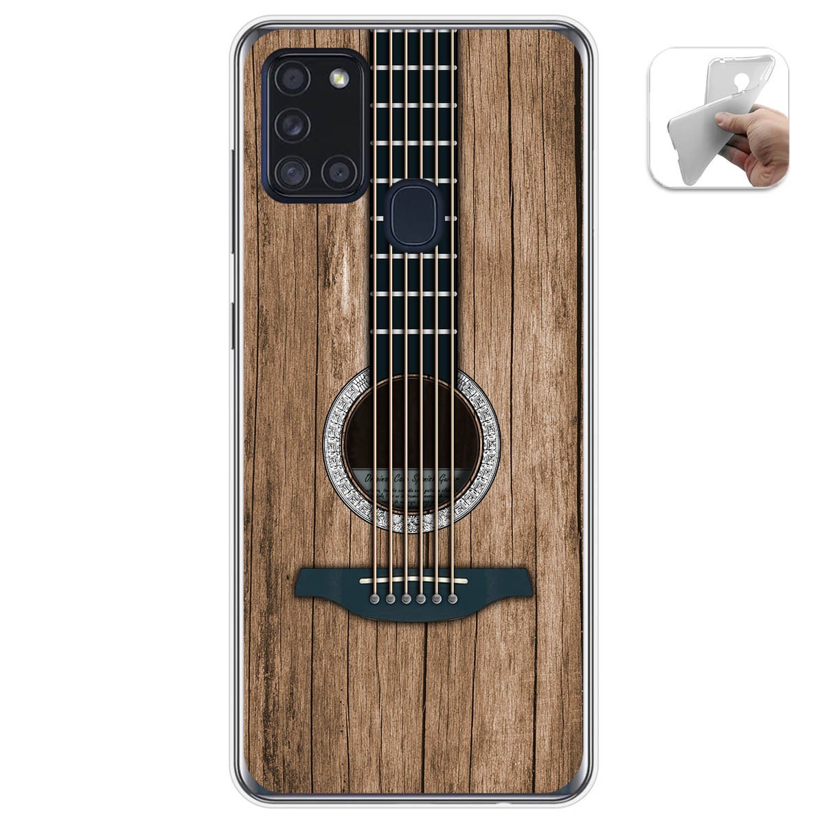 Tumundosmartphone Funda Gel Tpu para Samsung Galaxy A21s diseño Madera 11 Dibujos