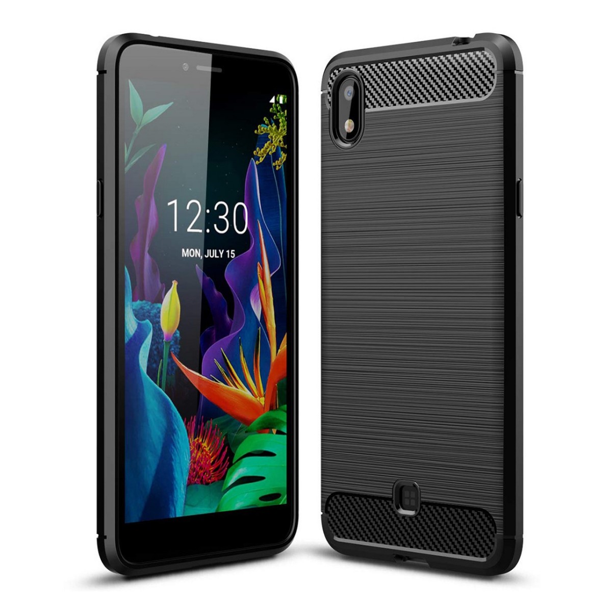 Tumundosmartphone Funda Gel Tpu Tipo Carbon Negra para Lg K20