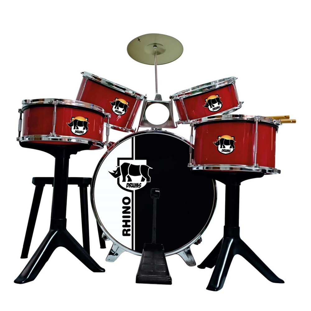 Batería percursion Rhino Drums Red con banqueta 75x68x54 cm (Reig 717)