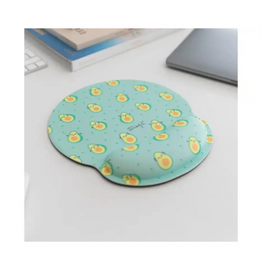 Alfombrilla de raton mr wonderful de gel ergonomica para apoyar muñeca con diseño de aguacates 250x230 mm.