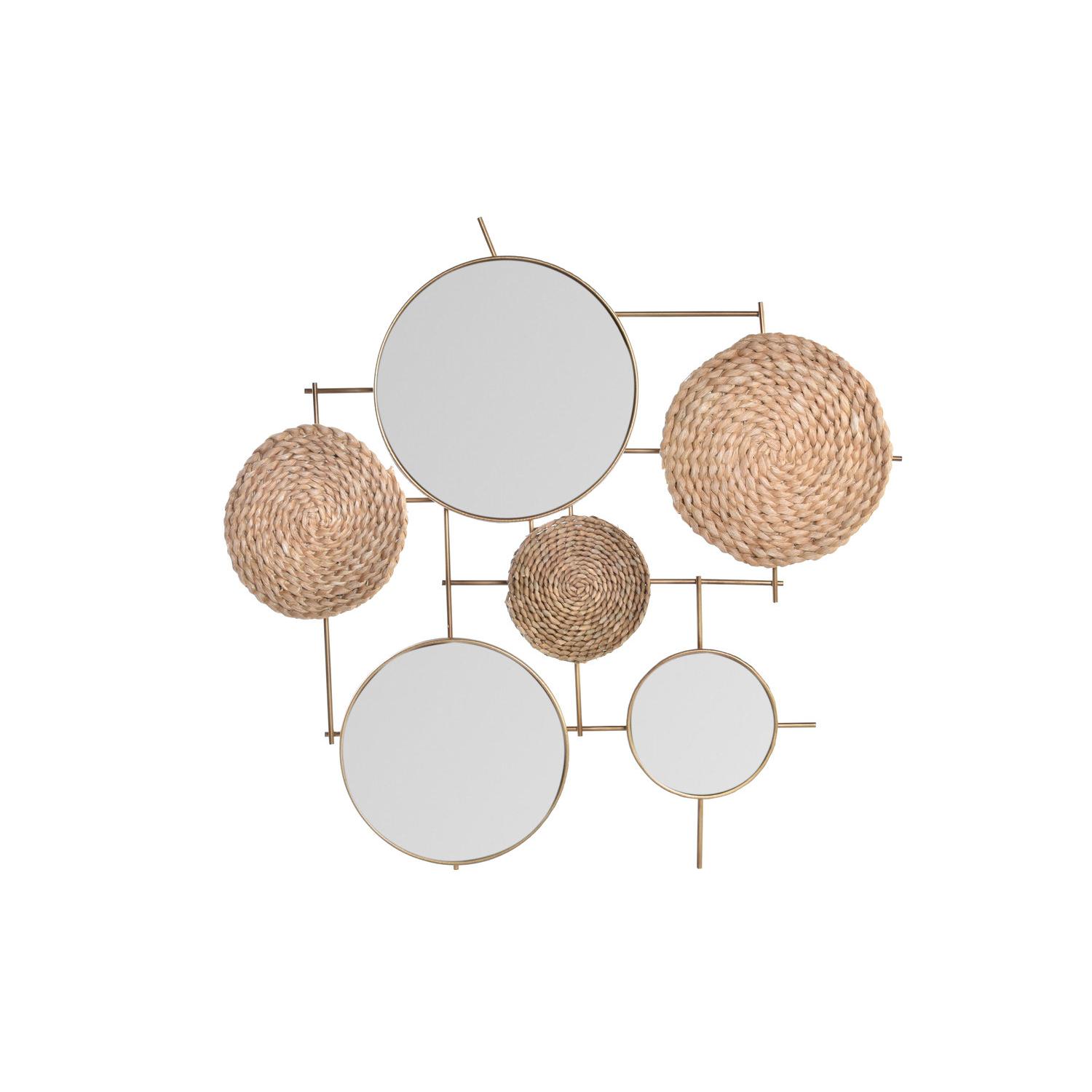 Decoracion Pared Metal Espejo 72X3,5X74 Marron El mejor complemento para tu hogar  -Fijalo-