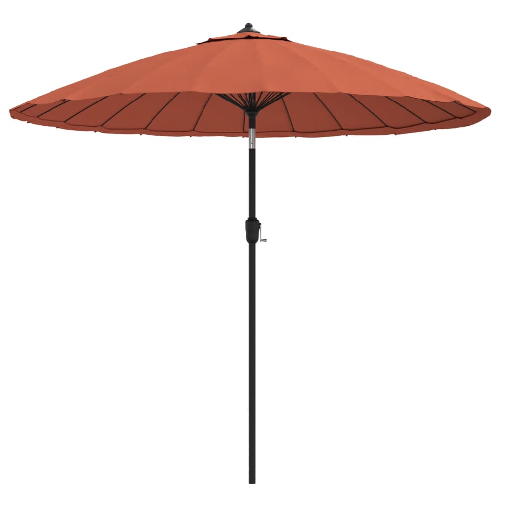 vidaXL Sombrilla de jardín con palo de aluminio terracota 270 cm
