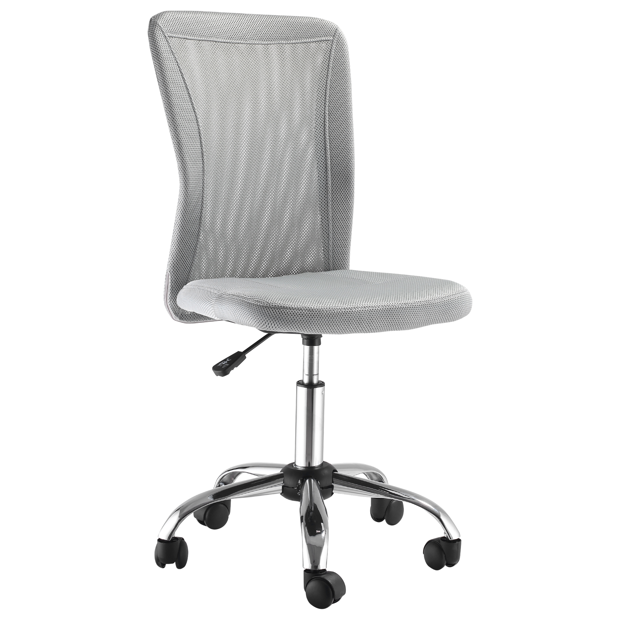 Vinsetto Silla de Oficina de Malla Silla de Escritorio Giratoria sin Brazos con Altura Ajustable Carga 100 kg para Estudio Despacho 43x58x90-100 cm Gris