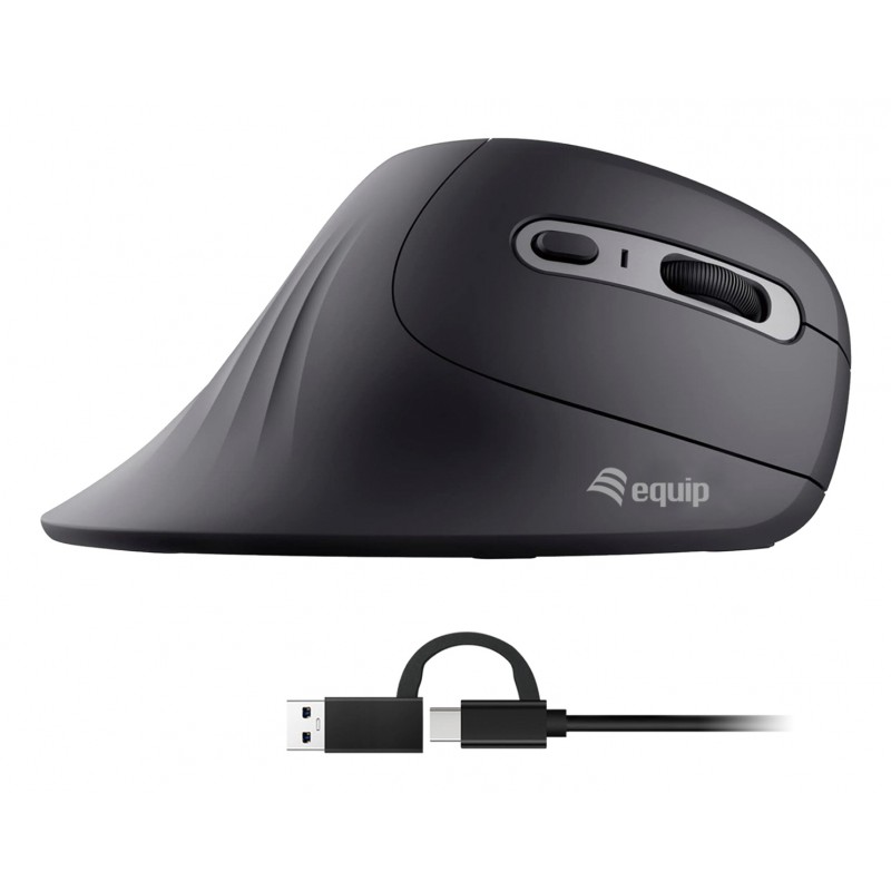 Equip - 245119 ratón Universal mano derecha USB Type-A + USB Type-C Óptico 7200 DPI 245119