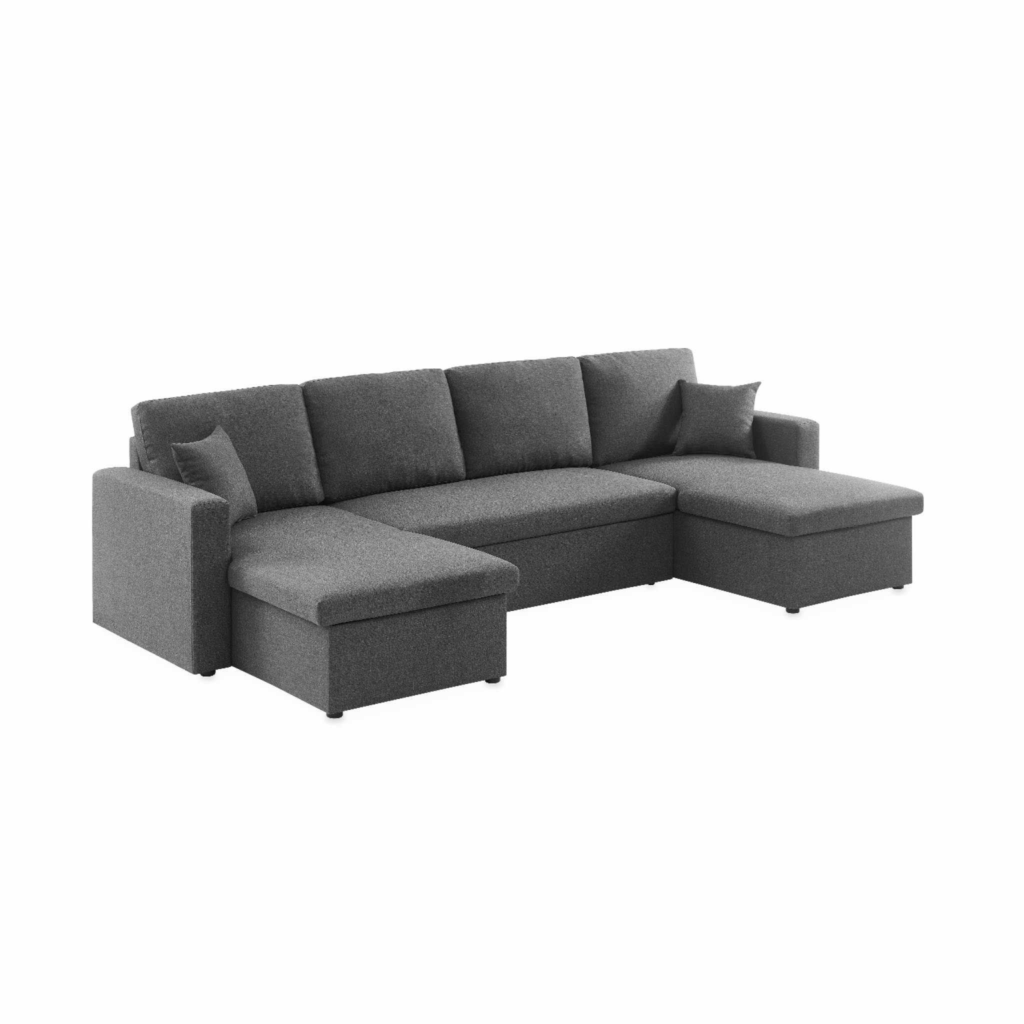 Sofá cama panorámico de 4 plazas en tela