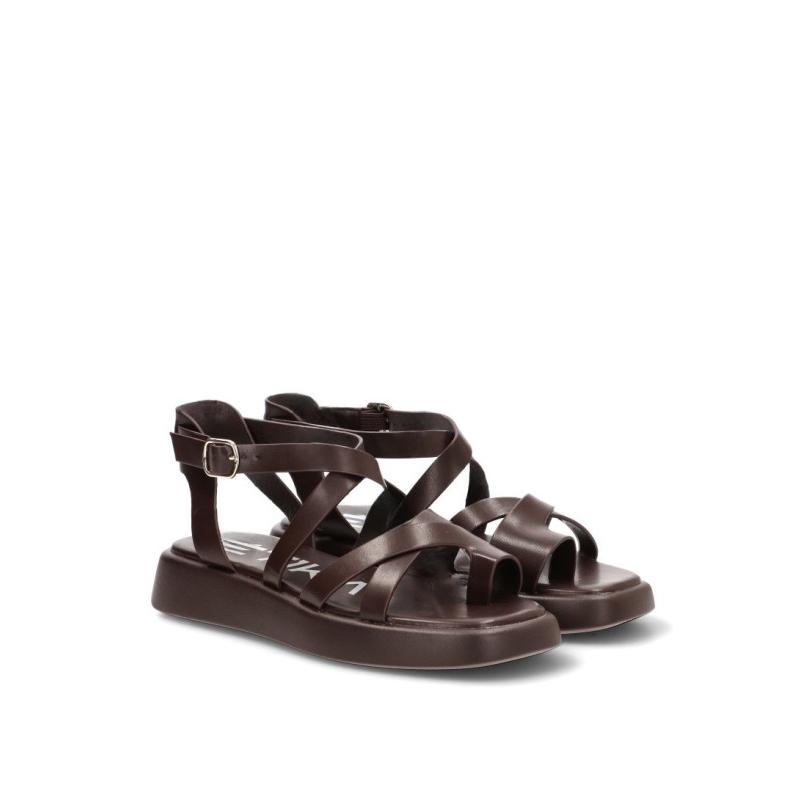 Sandalia Etika - Mujer - Suela Plana - Modelo 10144 - Color Marron