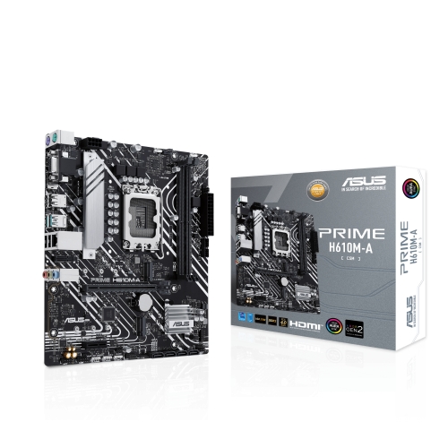 Asus prime h610m-a-csm placa base intel 1700 2x ddr5, 2x m2, 4x sata iii, pcie 3.0, 4.0, usb 2.0, 3.2, rj-45, hdmi, displayport, vga microatx
