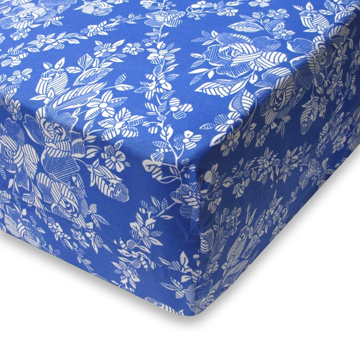 Funda para colchón Estampada de poliéster con Cremallera, Flores Blancas, Extra Suave, no Encoge, Protector de colchón. Fácil de Colocar ,Resistente, Suave y Agradable 100% Poliéster.