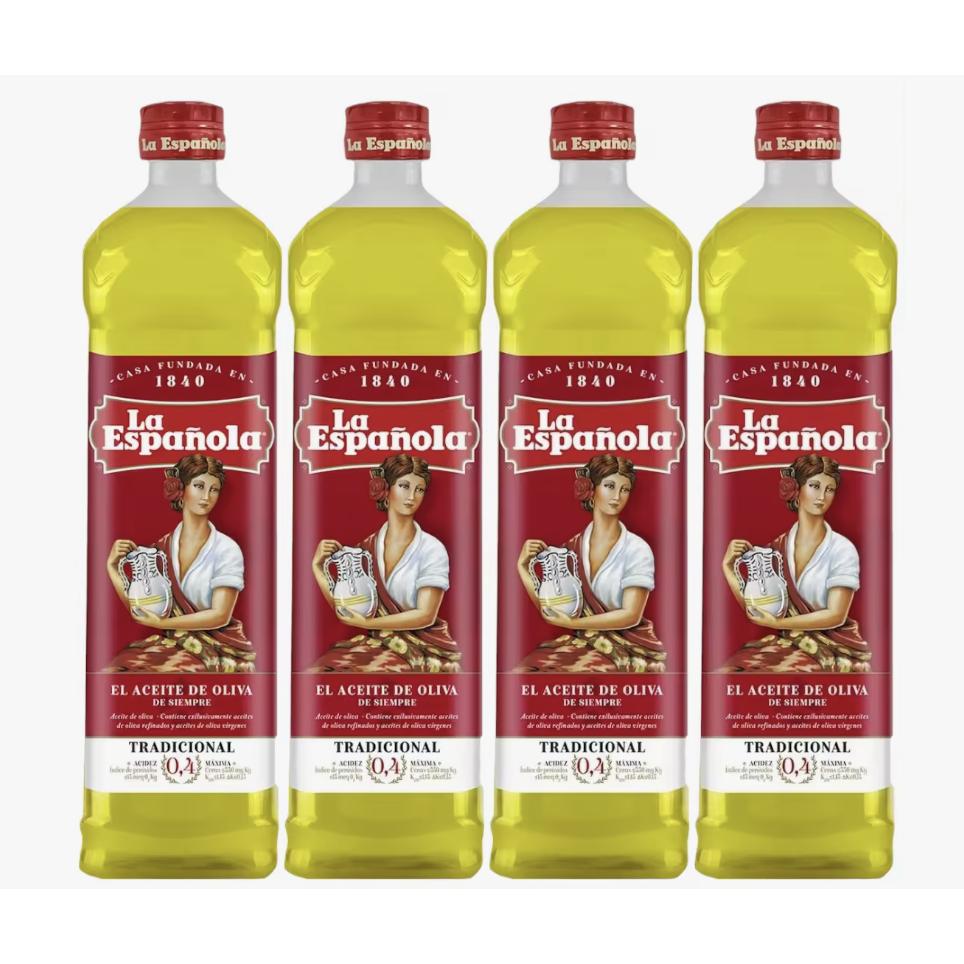 la Española suave 0,4º botella 1 litro* 4 botelles Aceite de oliva