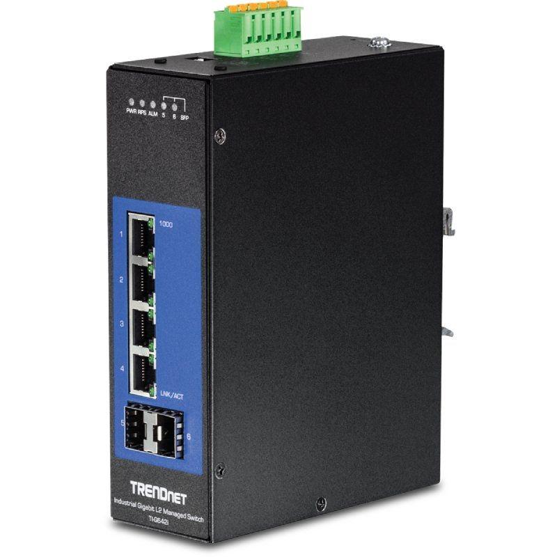 Switch Gestionable TRENDnet TI-G642I 4 Puertos/ RJ-45 Gigabit 10/100/1000 / SFP