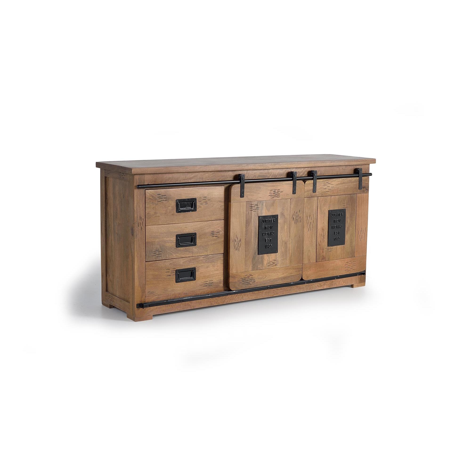 Aparador de estilo industrial en madera maciza de mango y metal80X165X45