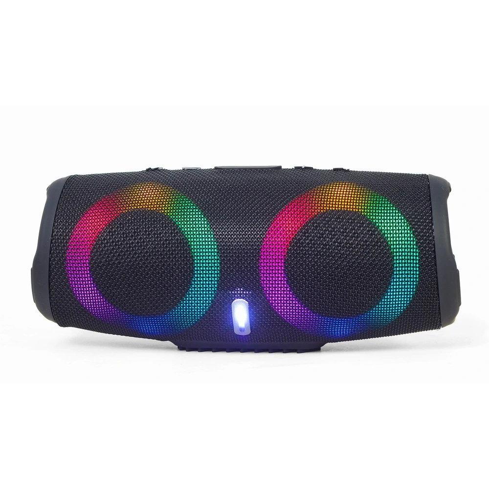 Gembird - Altavoz HiFi SPK-BT-LED-02 10W Bluetooth negro con diseño portátil y sonido claro para uso interior