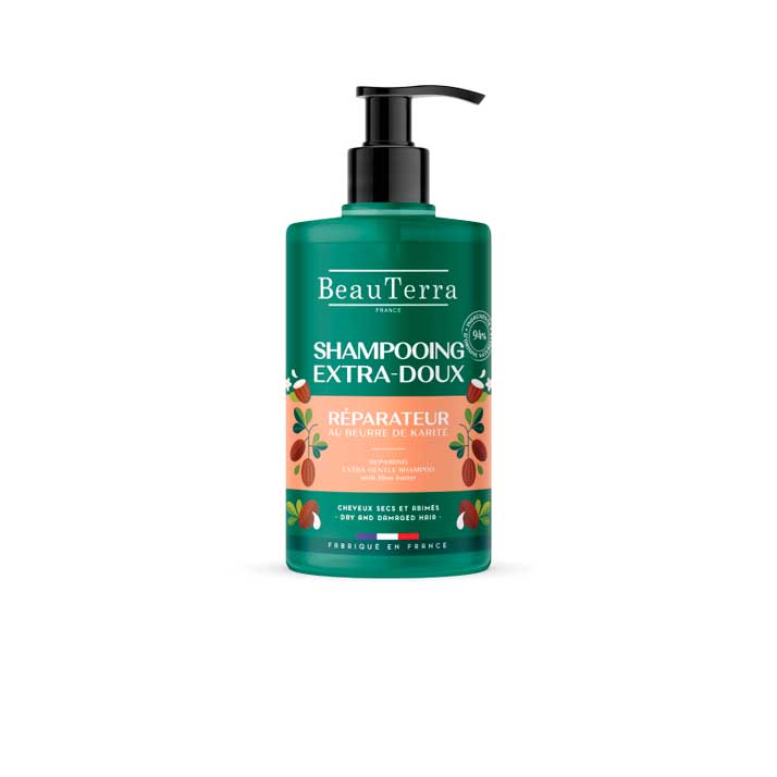 Champú Reparador Beauterra para Cabellos Secos/dañados con Manteca de Karité y Keratina