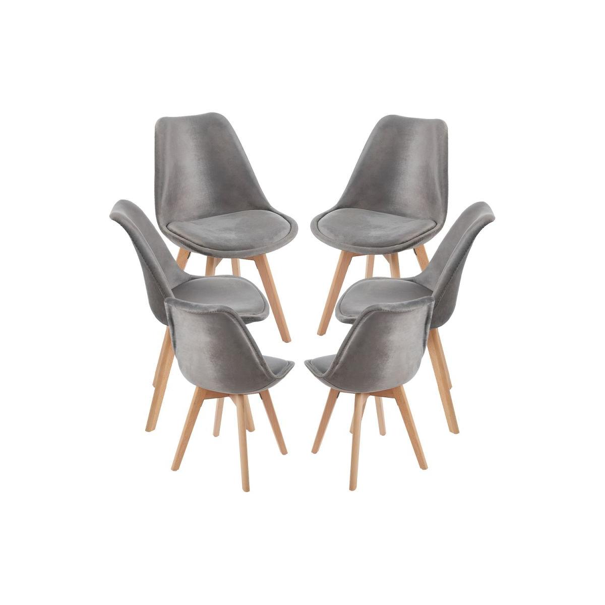 Regalos Miguel - Packs Sillas Comedor - Pack 6 Sillas Synk Terciopelo - Gris oscuro