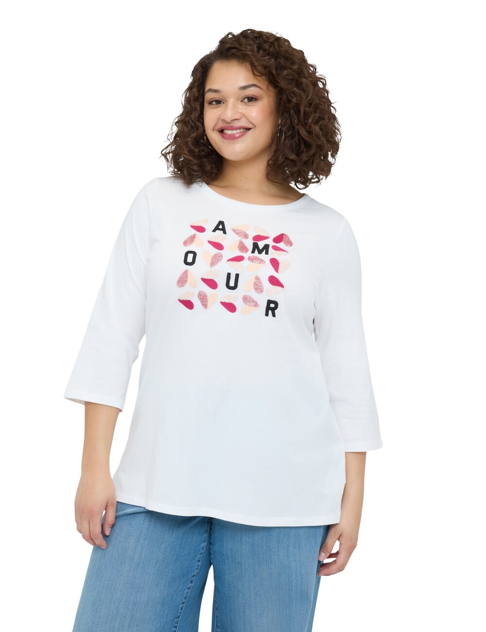 Fiorella Rubino - Camiseta de algodón con inscripción AMOUR