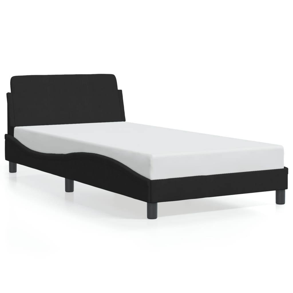 vidaXL Estructura de cama Dover terciopelo negro 100x200 cm