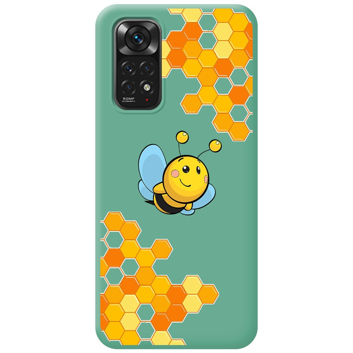 Funda Silicona Líquida Verde para Xiaomi Redmi Note 11 / 11s diseño Abeja Dibujos