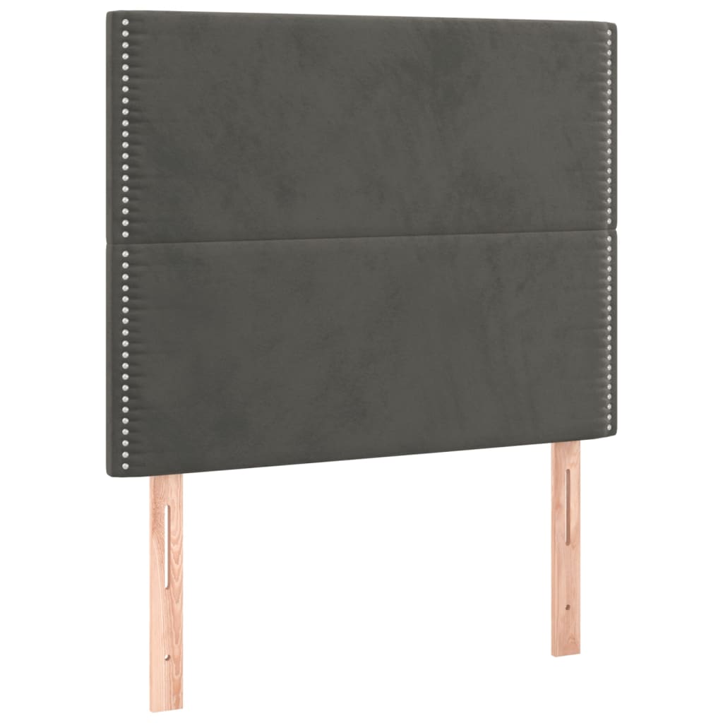 vidaXL Cabecero con luces LED terciopelo gris oscuro 90x5x118/128 cm