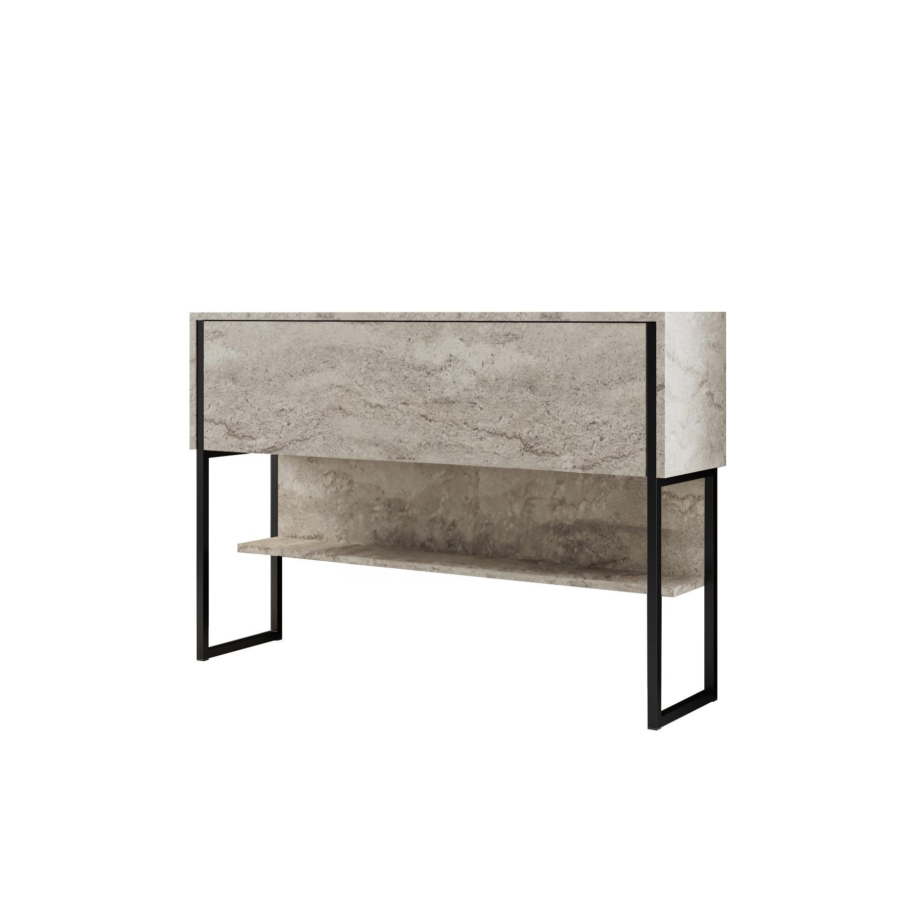 Habitat y Jardin - Consola de madera "Luxe" - 120 x 30 x 80 cm - Travertino negro