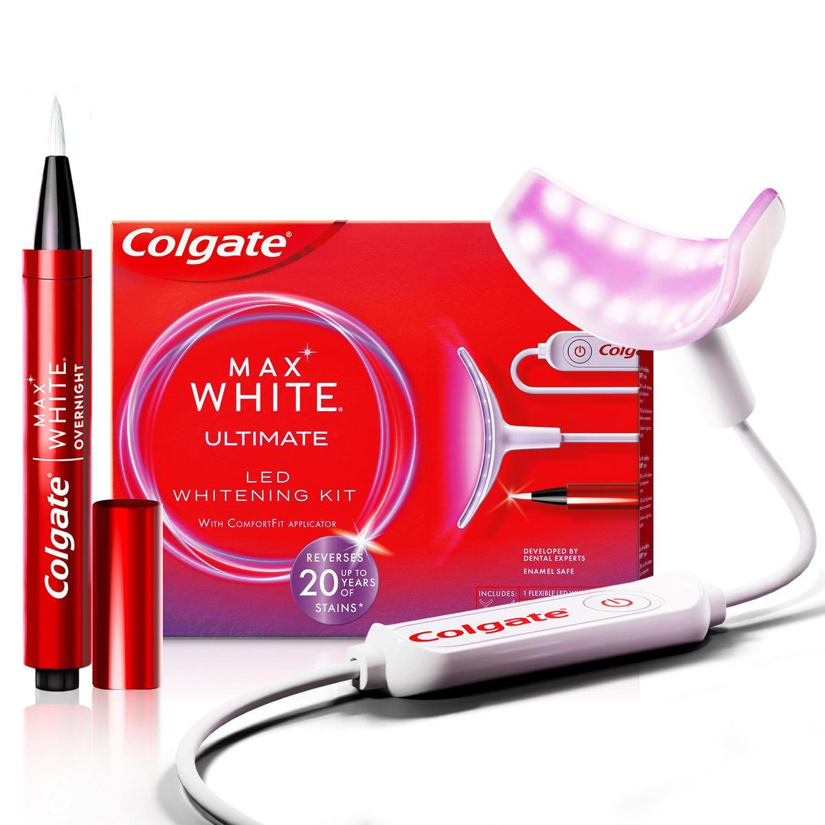 Colgate - Colgate Max White Ultimate kit de blanqueamiento dental LED en casa