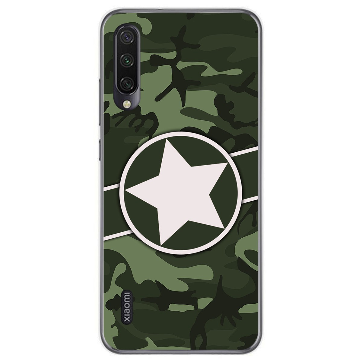 Tumundosmartphone Funda Gel Tpu para Xiaomi Mi A3 diseño Camuflaje 01 Dibujos