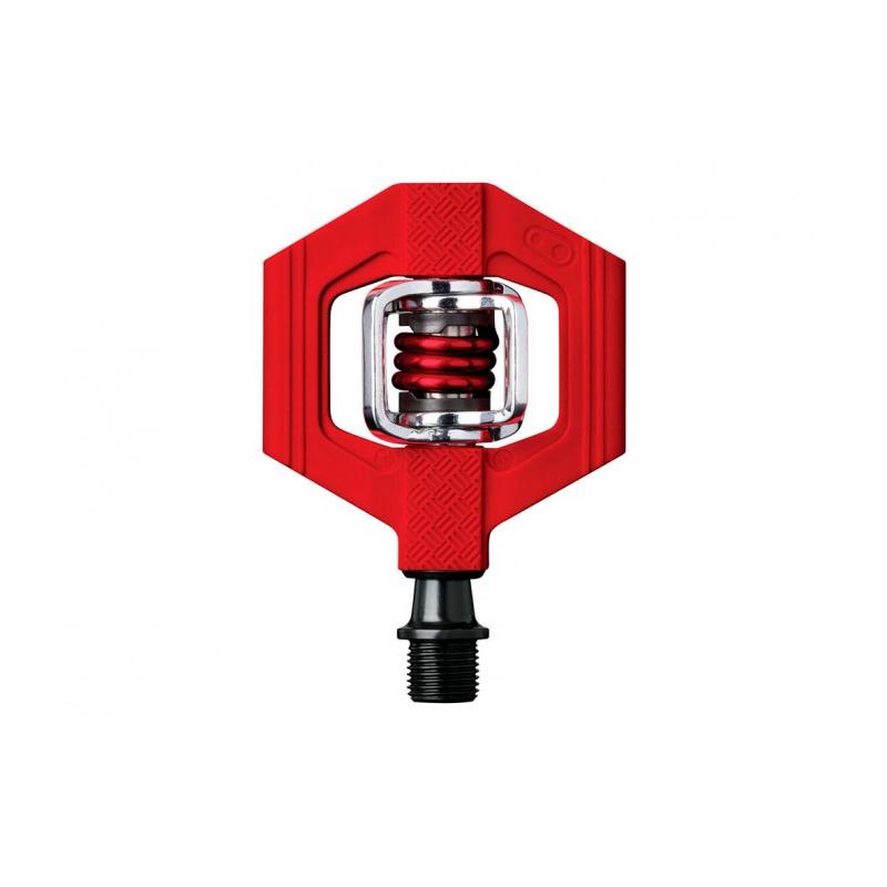 CRANKBROTHERS - Pedales de ciclismo Candy 1 color rojos, cuerpo compuesto ligero y alas de acero estampado para mountain bike y gravel, con entrada por 4 lados y sistema de liberación personalizable