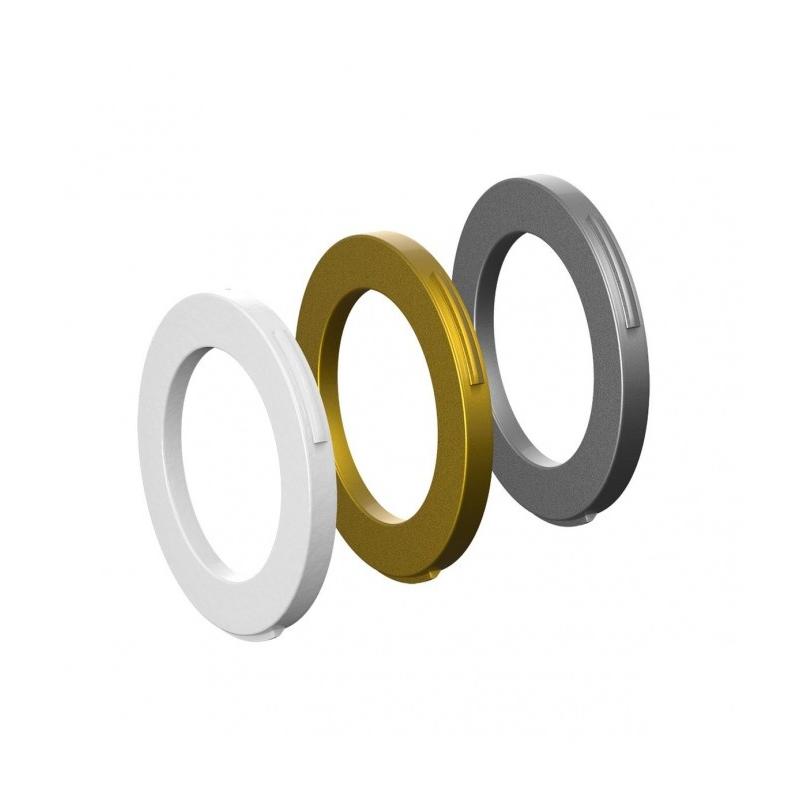 MAGURA - Juego de tapas para pinza de freno 2 pistones Magura desde modelo año 2015, compatible con sistemas hidráulicos de bicicleta, color blanco/dorado/plateado, paquete de 6 piezas