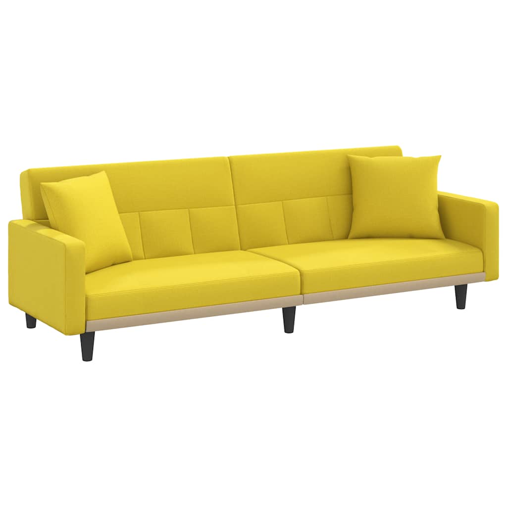 vidaXL Sofá cama con cojines tela amarillo claro