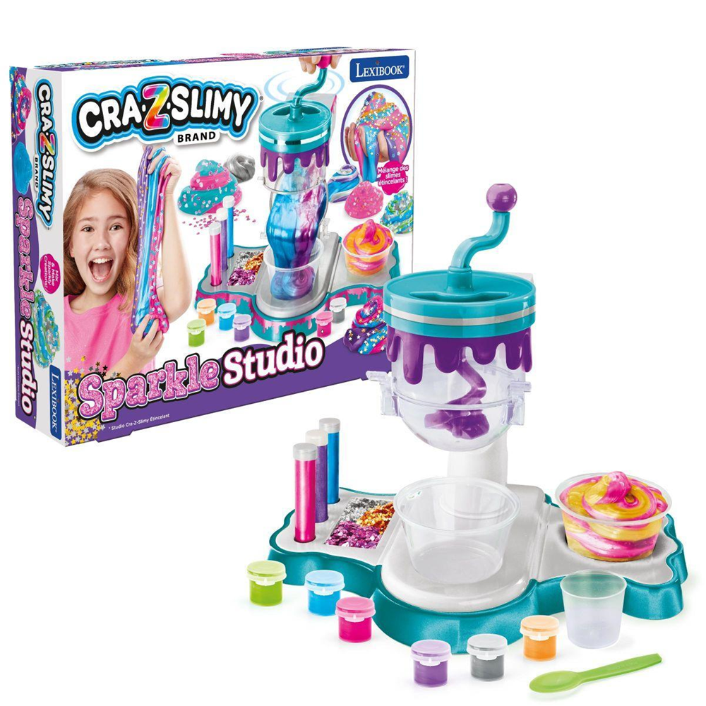 Estudio de slime Cra-Z-Slimy Sparkle ¡con todo lo necesario para crear tus slimes! (Lexibook CRSLIM40)