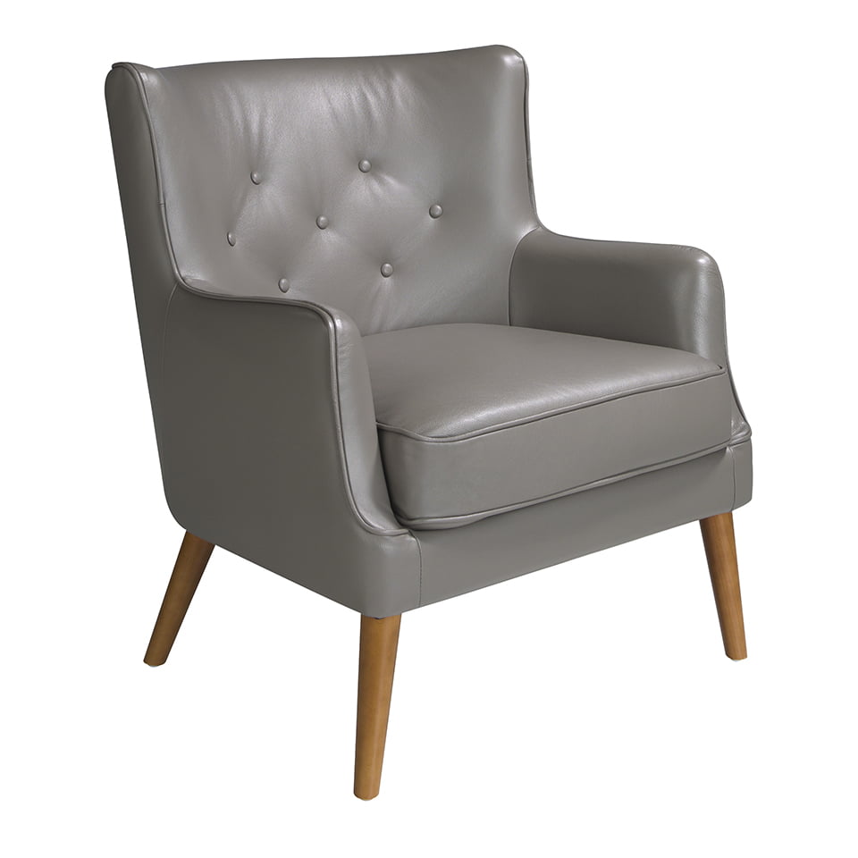 ANGEL CERDÁ 5085C Sillón confidente tapizado piel , Gris Oscuro , Piel , 75 x 80 x 89 cm.