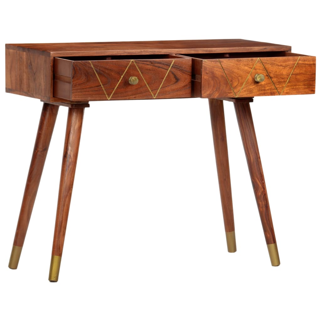 Vidaxl Mesa Consola de Madera Maciza de Acacia 90x35x76 Cm