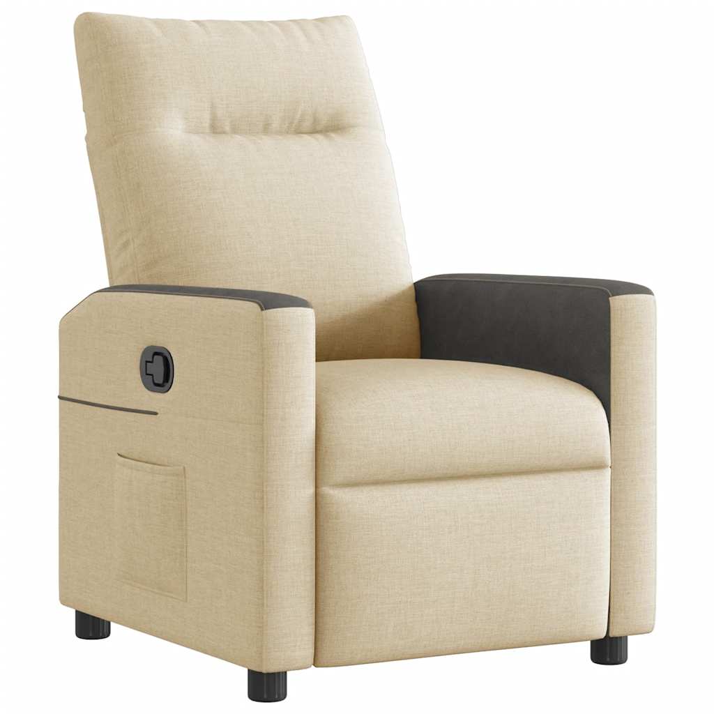 vidaXL Sillón reclinable de tela crema