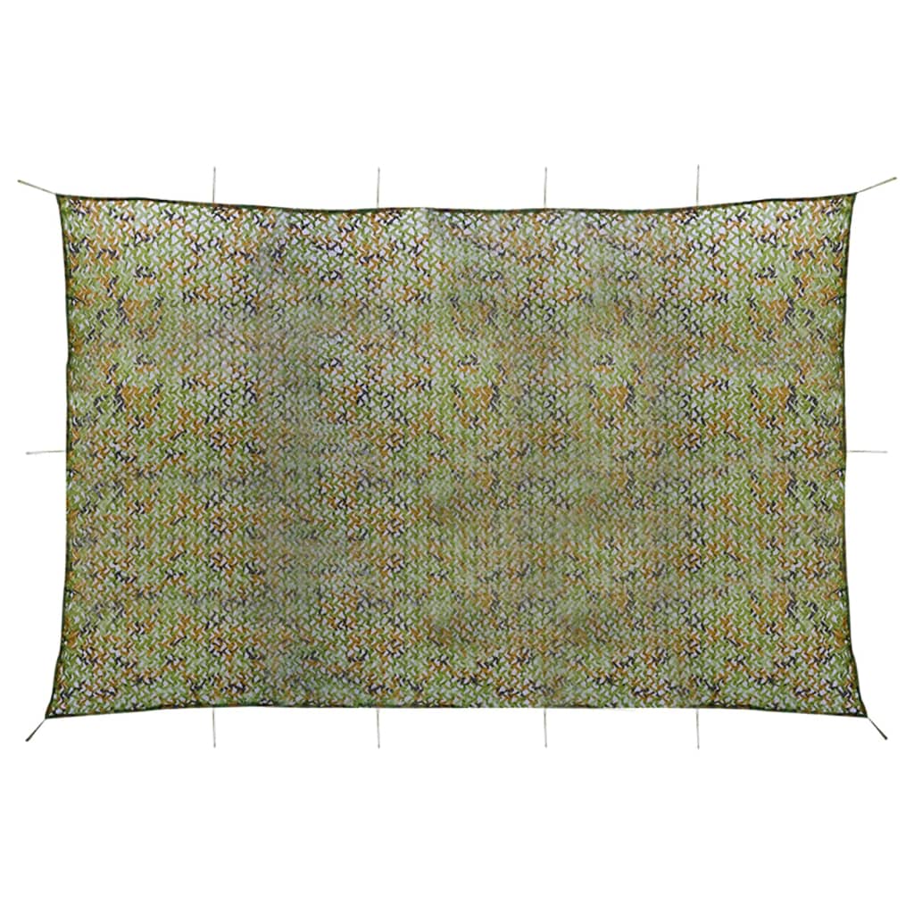 vidaXL Red de camuflaje con bolsa de almacenamiento verde 5x6 m
