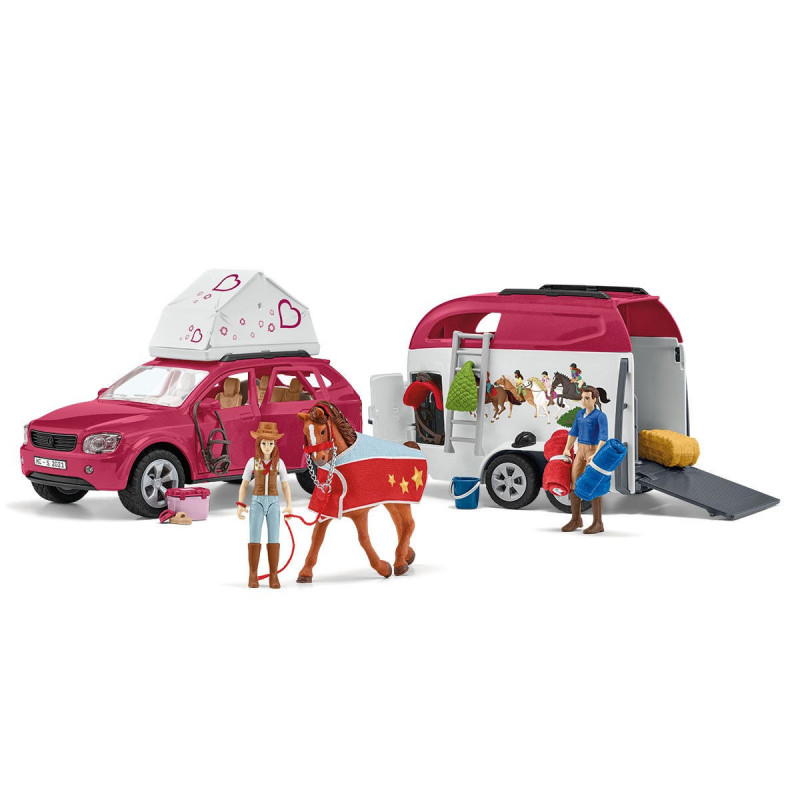 Schleich Horse Club Aventura con Coche y Remolque para Caballos - Diversion Garantizada