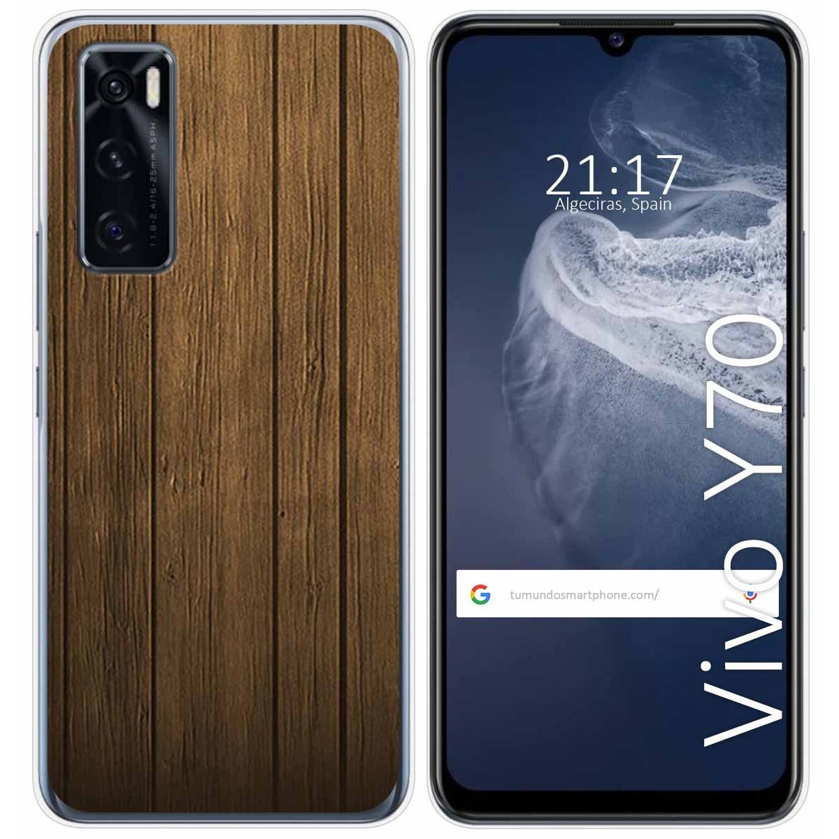 Funda Silicona para Vivo Y70 diseño Madera Dibujos