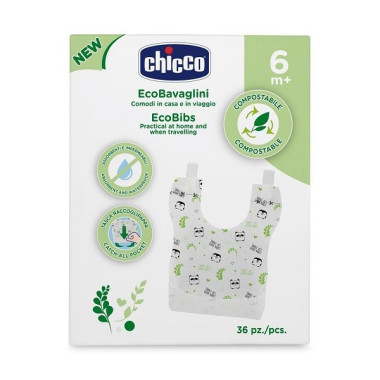 Baberos Monouso Biodegradables (36 uds) Chicco – Limpieza, comodidad y respeto por el medio ambiente