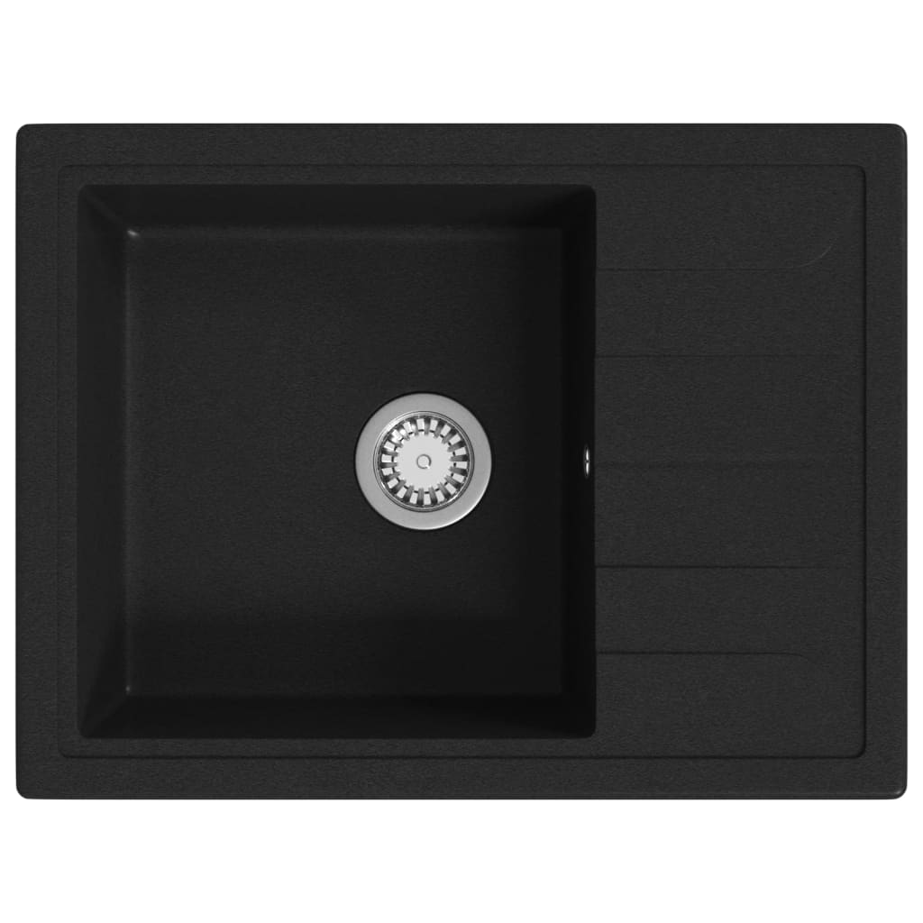 vidaXL Fregadero de Cocina con Rebosadero Ovalado Granito Montaje Encima Color Blanco,  Gris,  Negro y mas