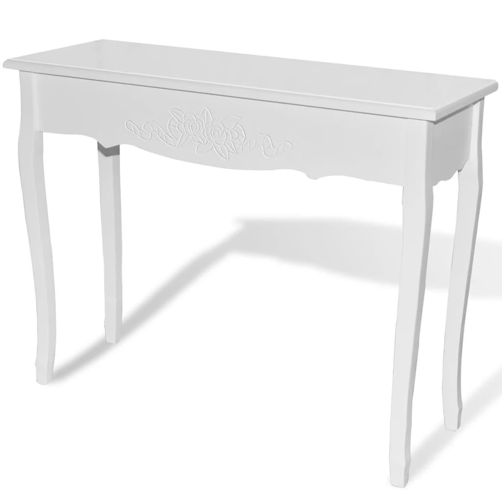 vidaXL Mesa consola de tocador blanco
