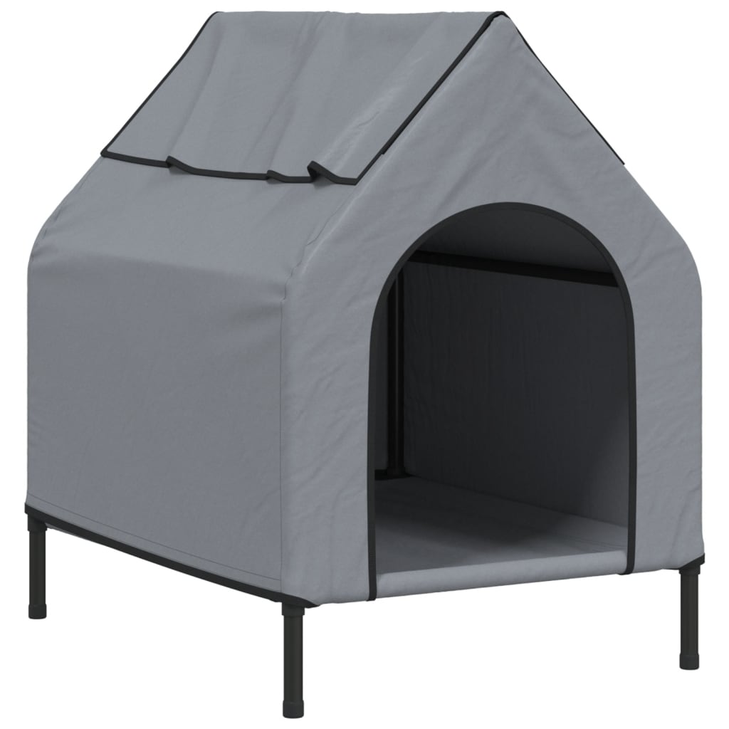 vidaXL Casa para perros tela Oxford y acero gris claro Dimensiones 90 x 65 x 85 cm, 110 x 75 x 107 cm